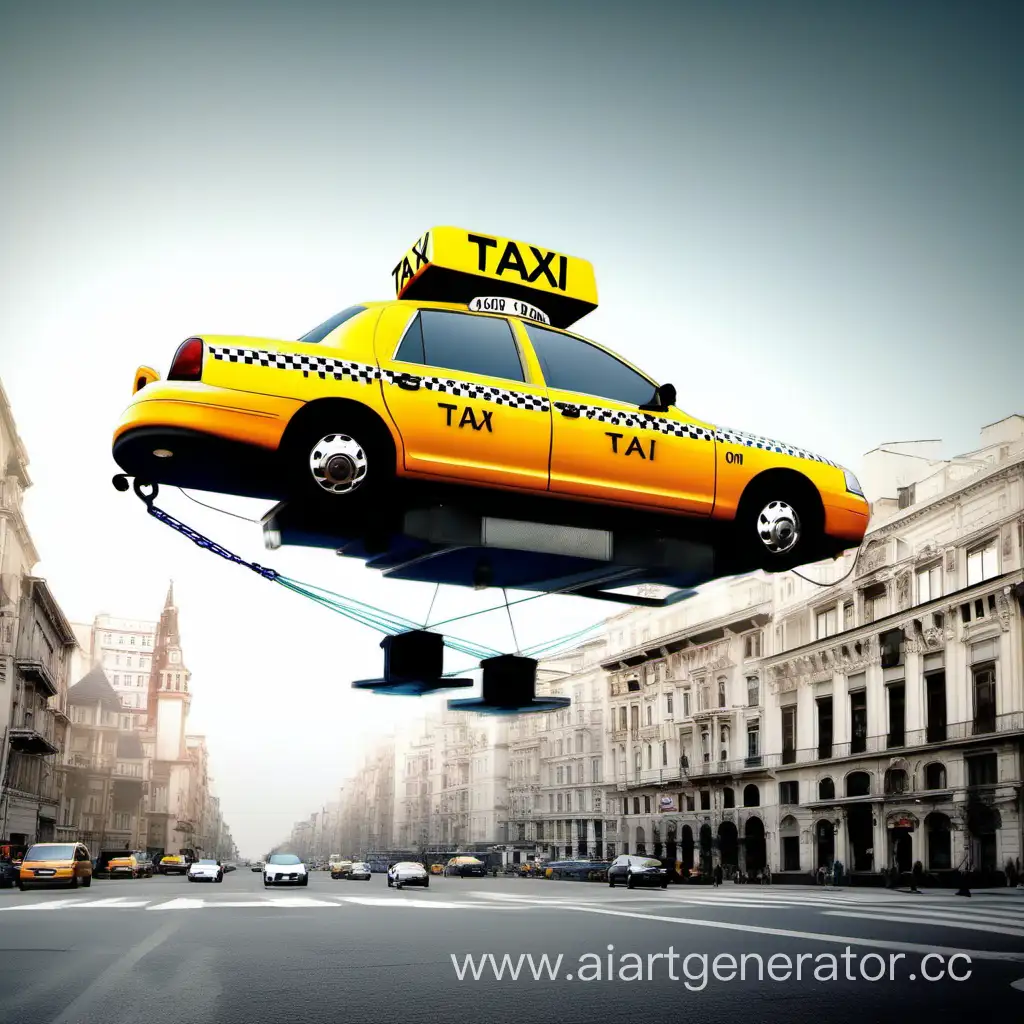 Futuristic-Taxi-Floating-on-Magnetic-Suspension