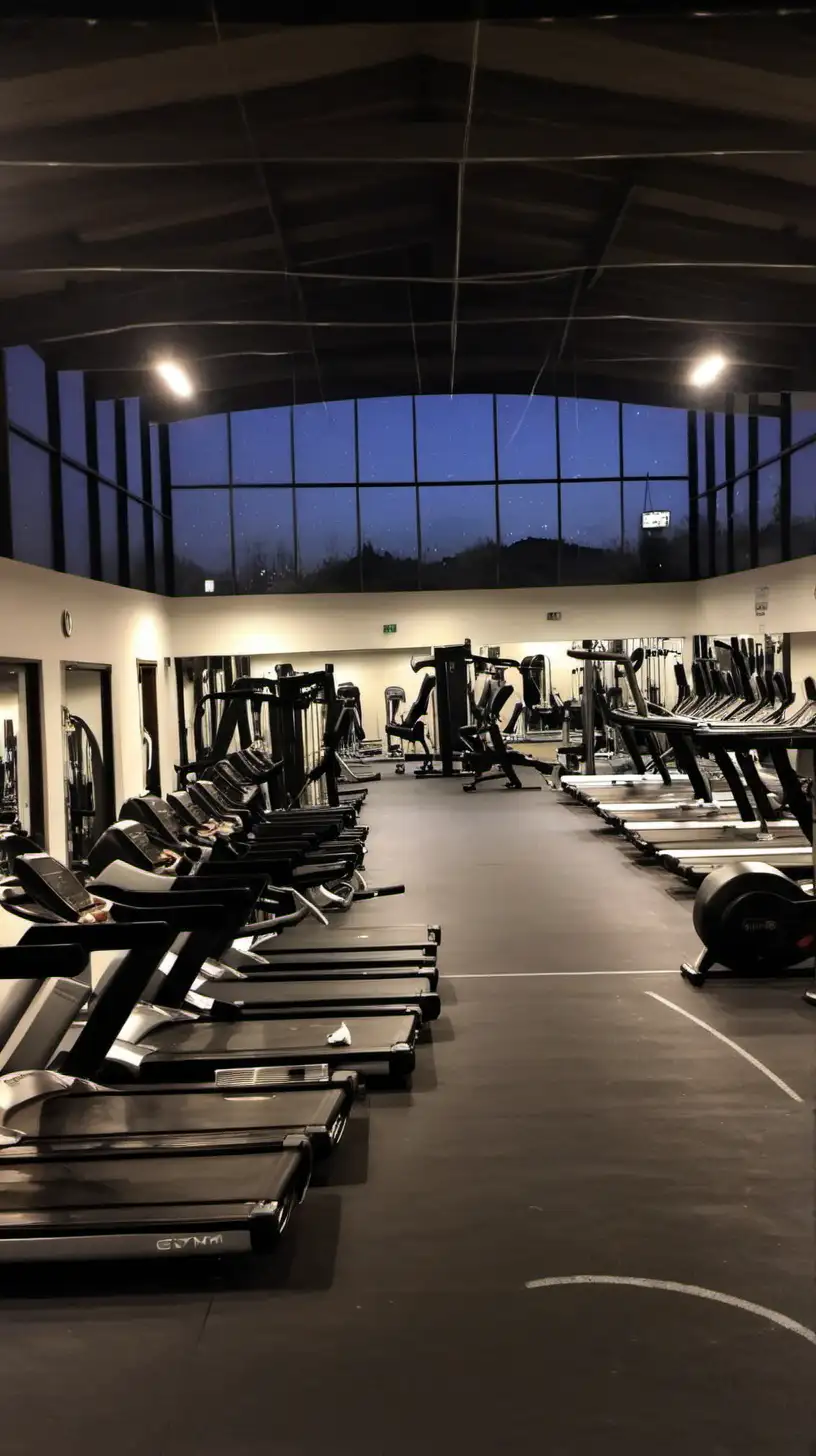 Dynamic Night Workout Inside Gym