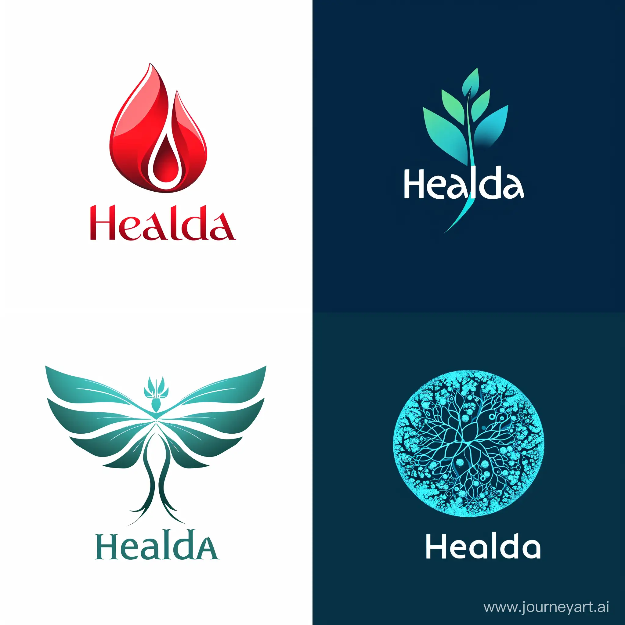 innovative logo for a biomedical  company who active in manufacturing biocompatible medical devices and drugs including hemostate and intravascular occluder. The Logo should be indicative of an innovative company. The company name is Healda.