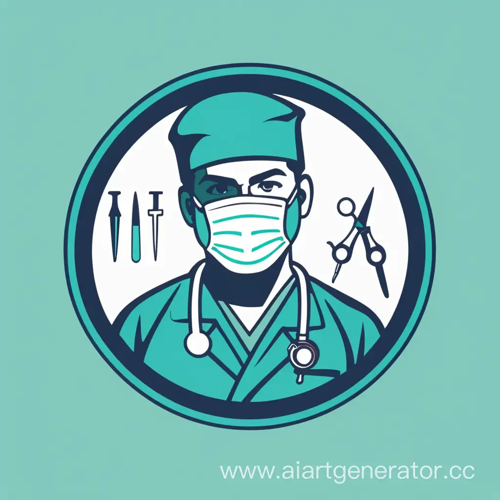 Logo for a surgeon, dentist, blue, green