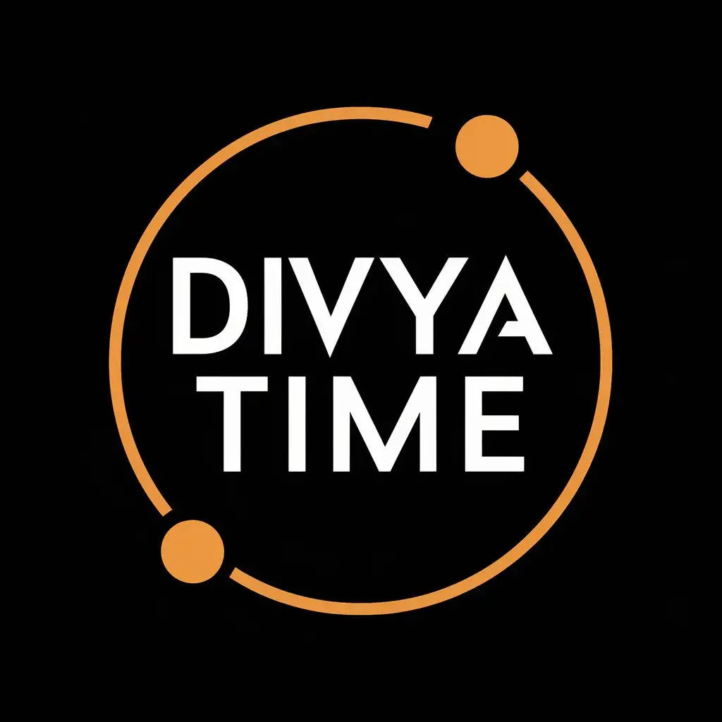 logo, this a mobile shop logo is in a circular shape, with the text "divya time", typography, be used in Retail industry