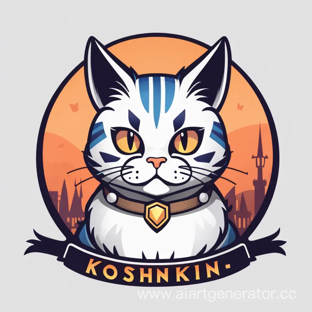 Whimsical-Cat-Logo-for-Koshkin-Dom-Game-Development-Studio