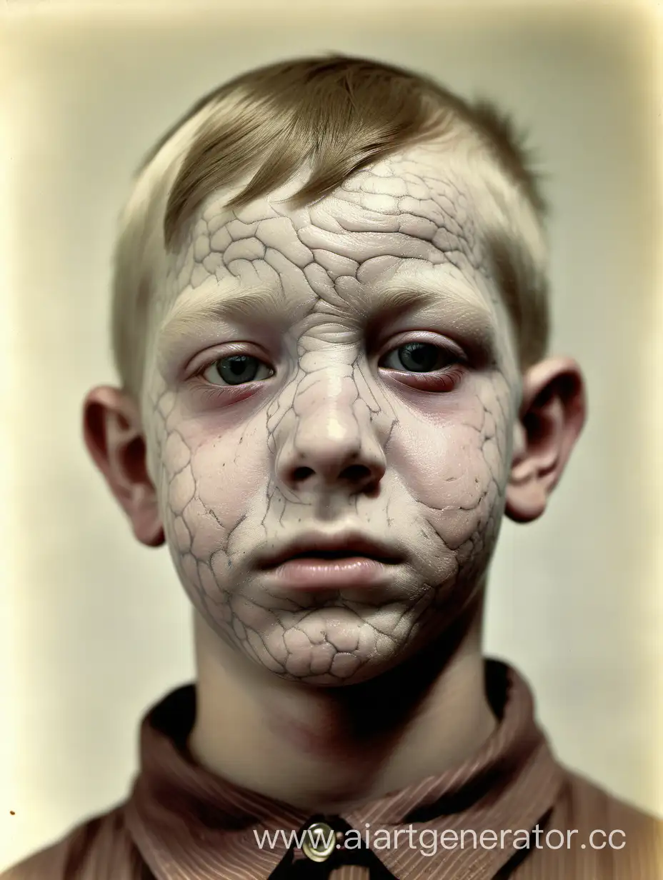 Portrait-of-a-20th-Century-English-Teenage-Boy-with-Ichthyosis