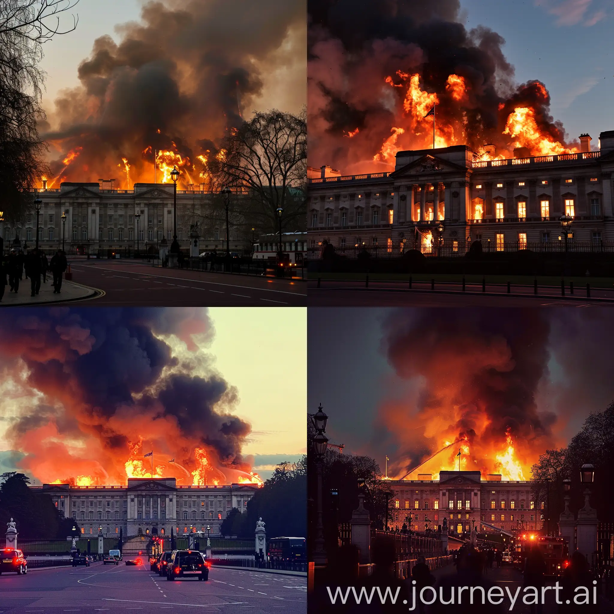 buckingham palace on fire
