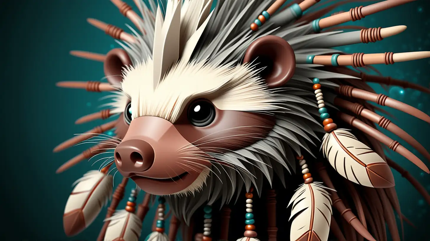 dreamcatcher  background with a porcupine






