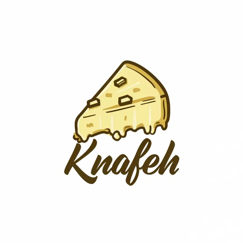 logo, A piece of Nabulsi cheese, with the text "Knafeh", typography, be used in Restaurant industry
