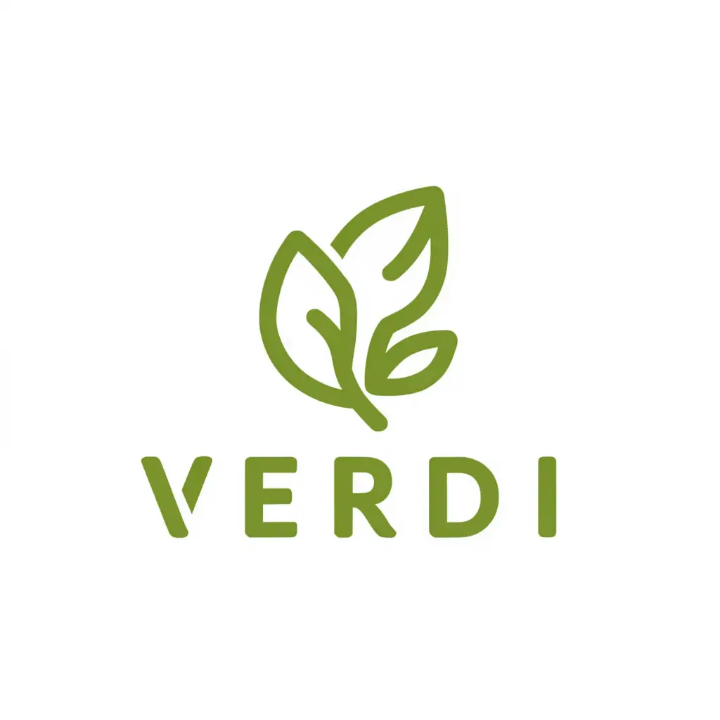 a logo design, with the text 'Verdi', main symbol:leaf, Moderate, to be used in a farm with cows, clear background