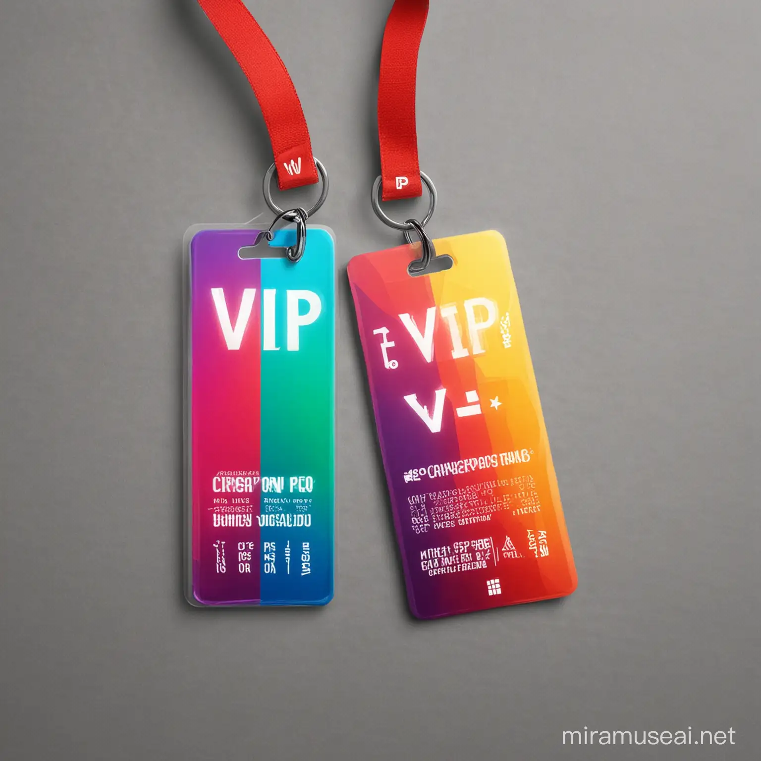 VIP Pass ID design colorful, the "VIP" is emphasize