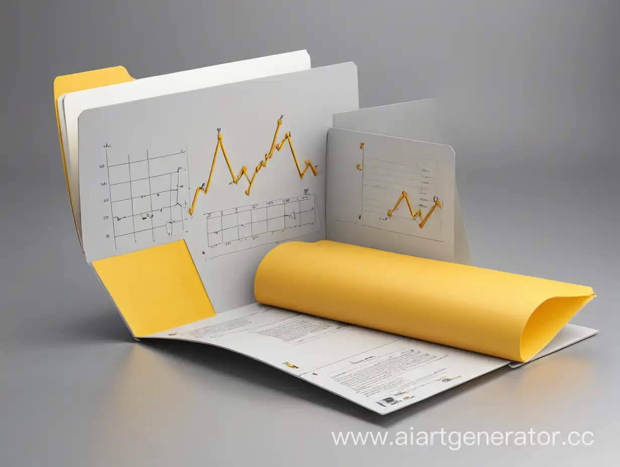 Silver-Diagrams-on-Yellow-Folder-with-Graphics-on-Silver-Background