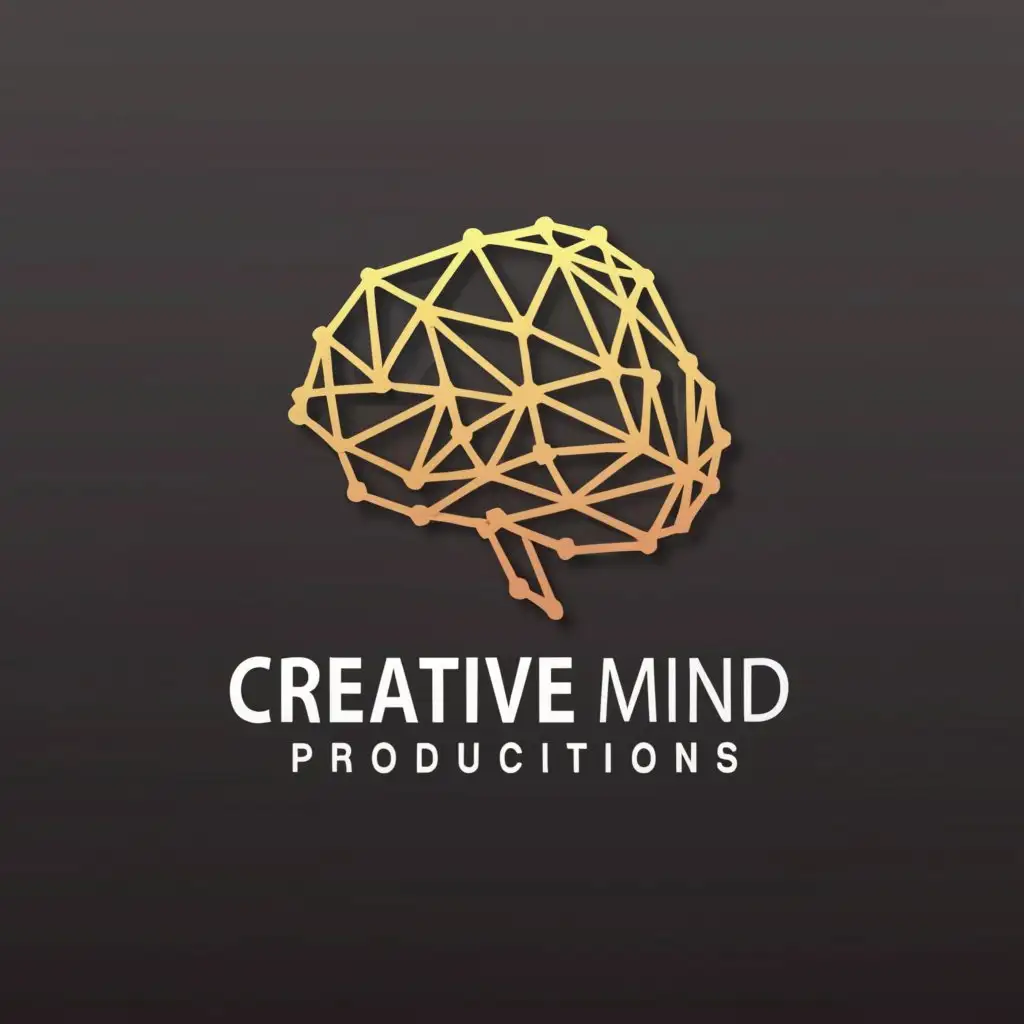 a logo design,with the text "Creative Mind Productions", main symbol:Brain,Moderate,clear background
