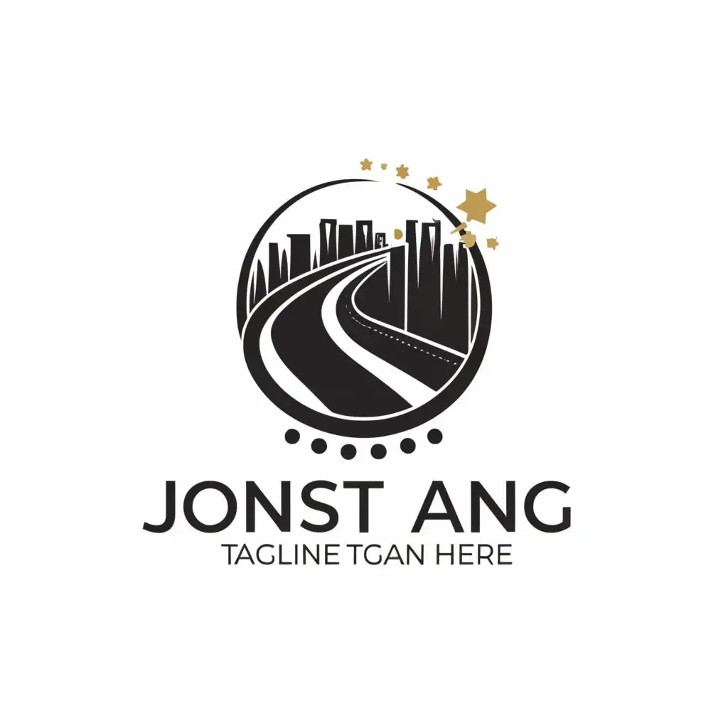 a logo design,with the text "Highend marketing & Consulting", main symbol:A Road with stars above it,complex,be used in Home Family industry,clear background