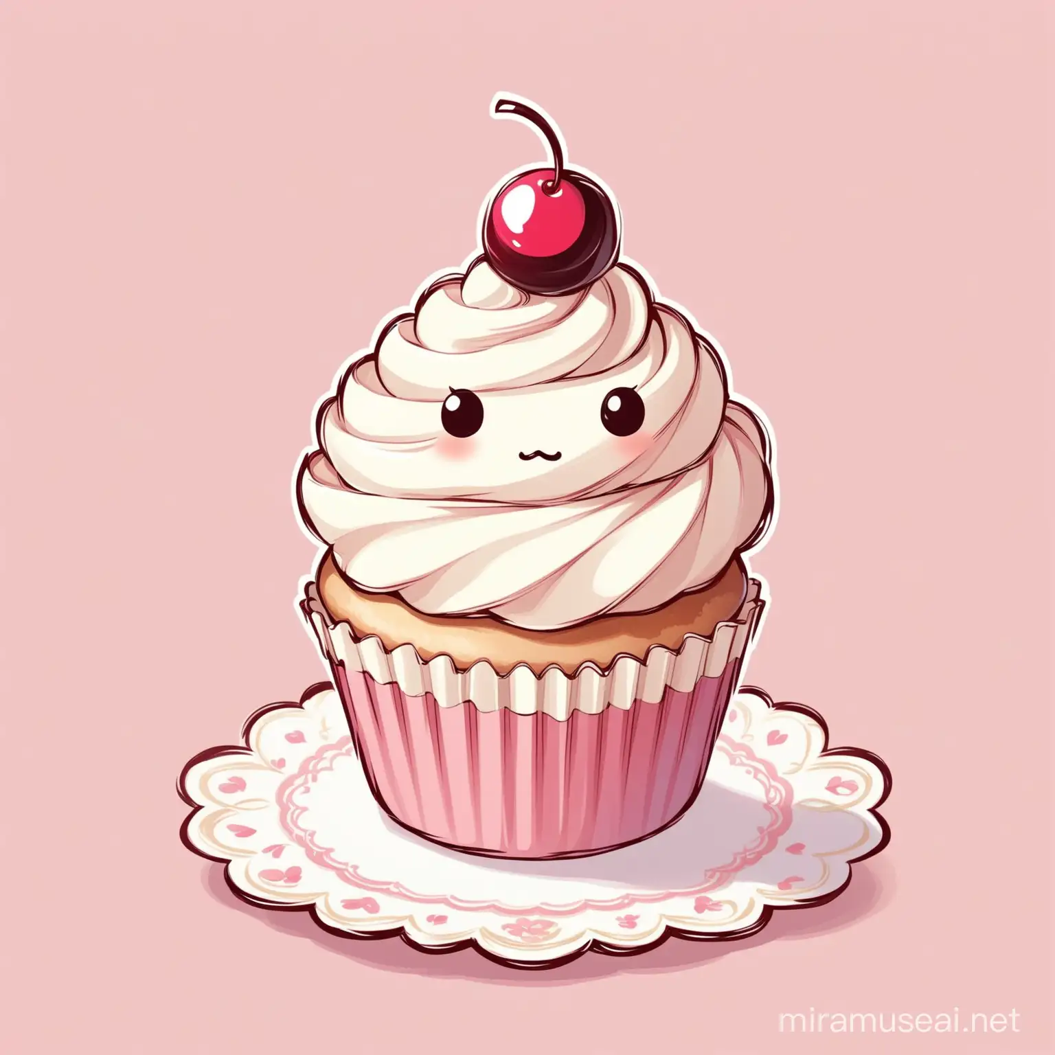 Elegant and Cute Cupcake without Eyes