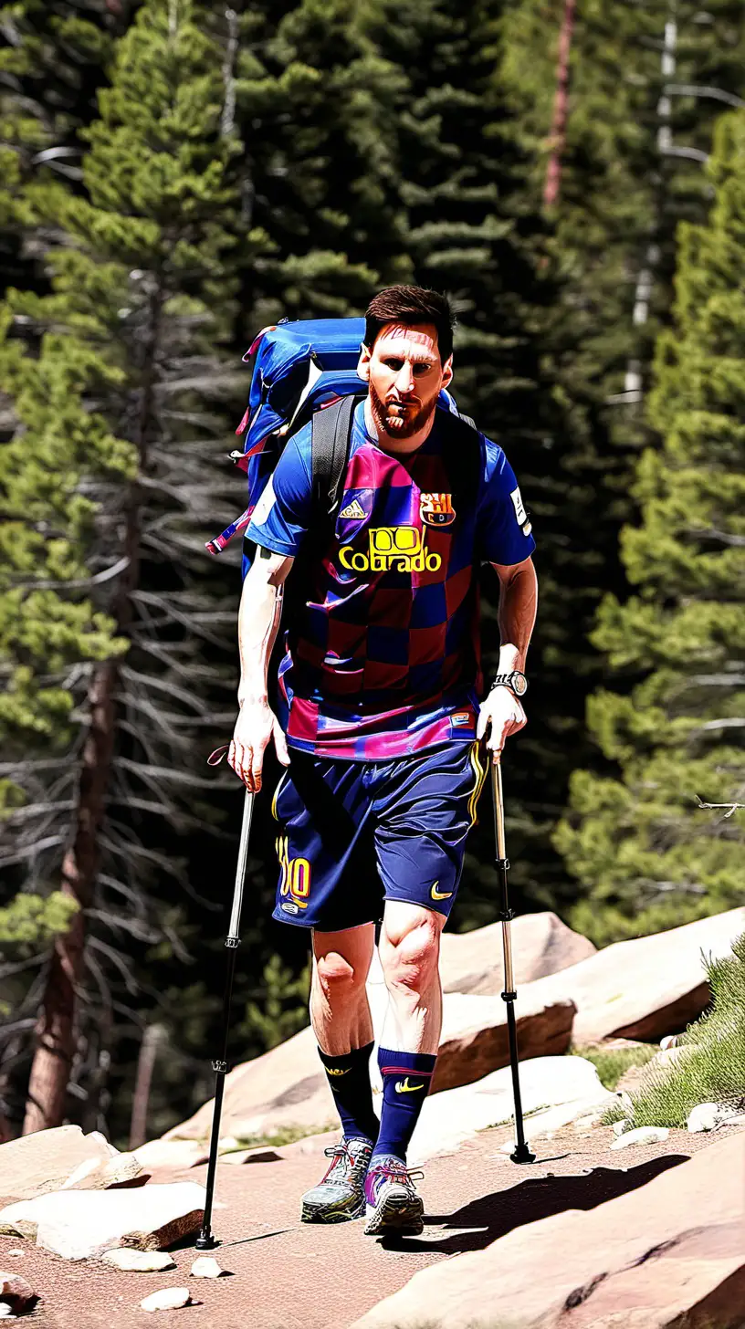 Lionel Messi hiking in Colorado 