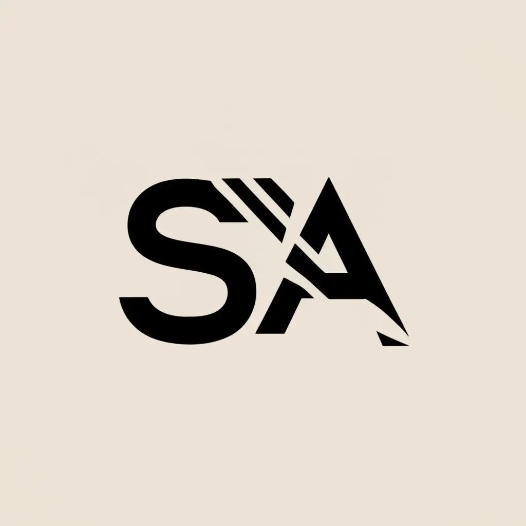 a logo design,with the text "S A", main symbol:S A