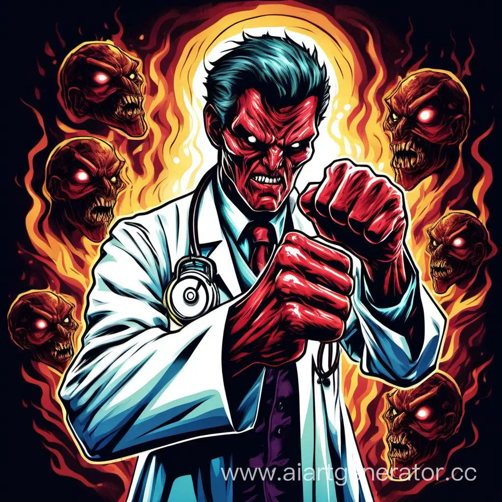 doctor with a demonic fist