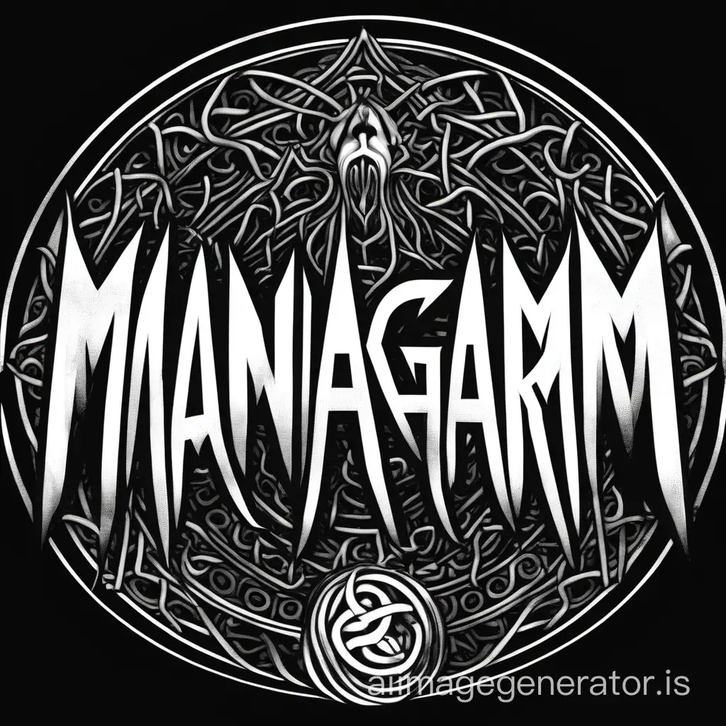 logo "MANAGARM" dark spiritual dark dub reggae dark