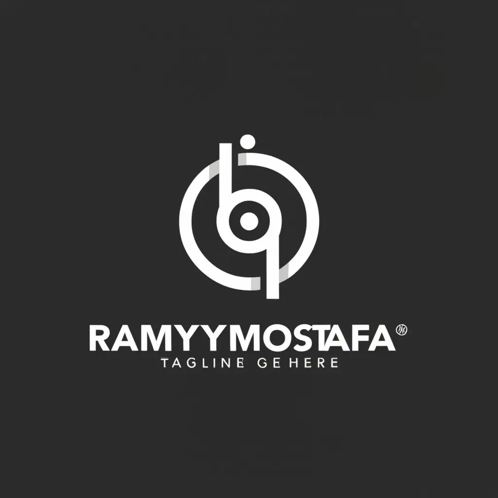 a logo design,with the text "Ramy Mostafa", main symbol:yinyang,Minimalistic,clear background