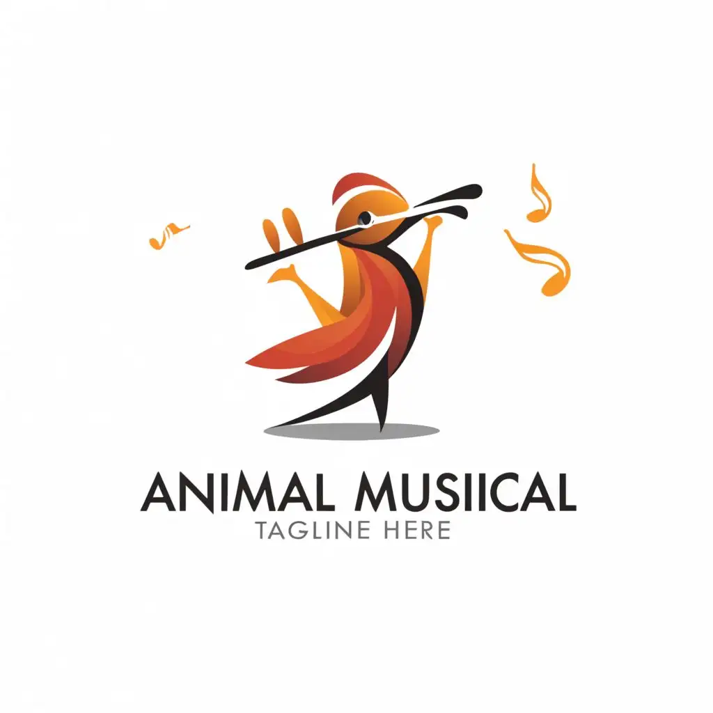 a logo design,with the text "Animal musical", main symbol:bird flautist,Minimalistic,be used in Events industry,clear background