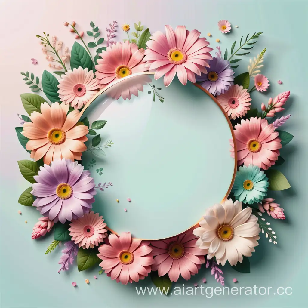 Pastel-Floral-Radial-Banner-with-Center-Inscription-Space