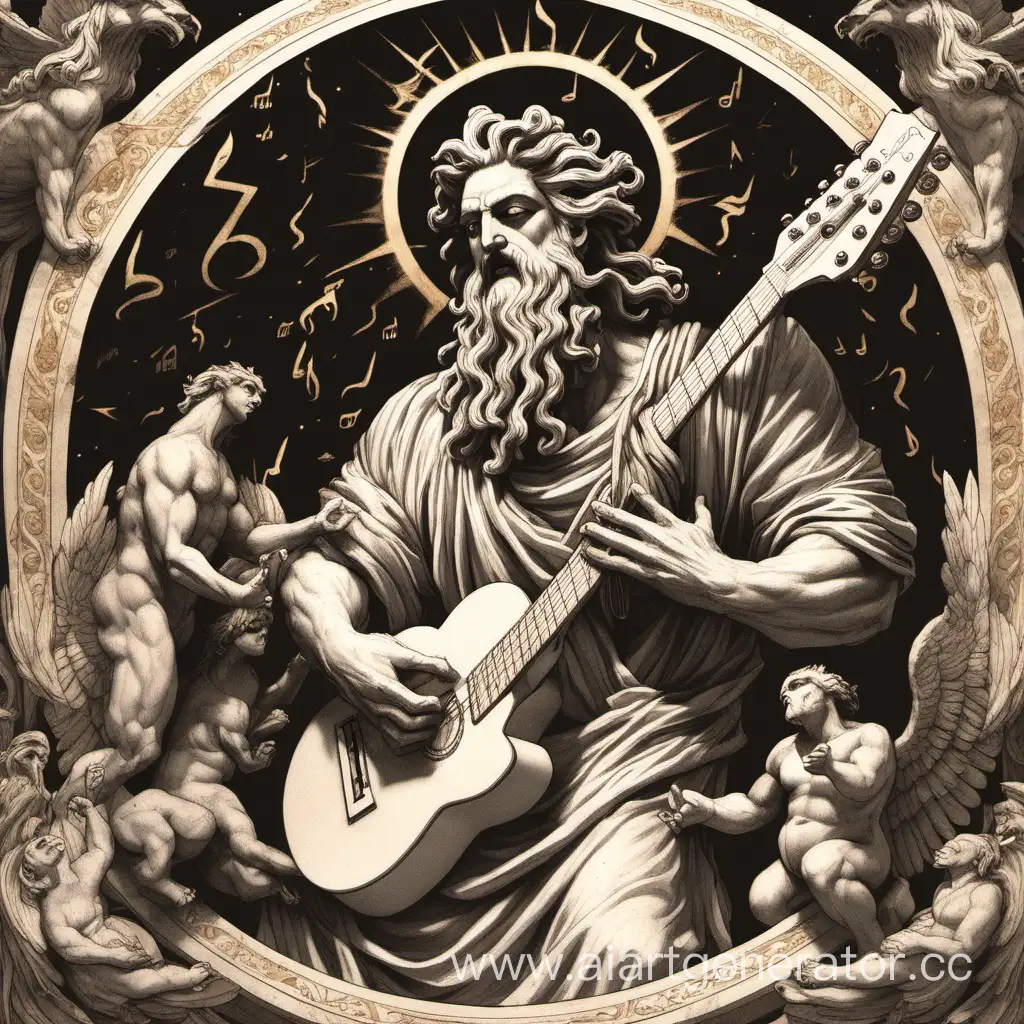 Зевс играет на гитаре 