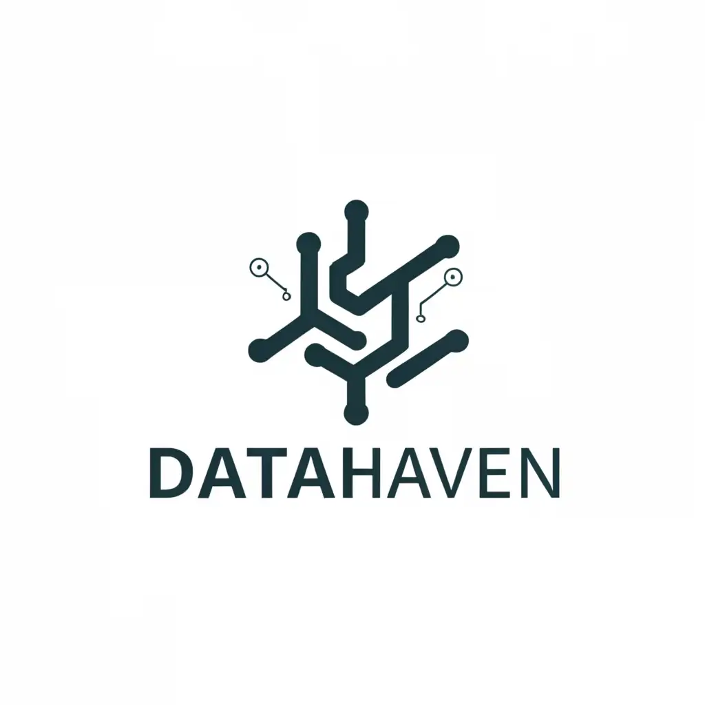 a logo design,with the text "DataHaven", main symbol:Something related to haven,Moderate,be used in Technology industry,clear background