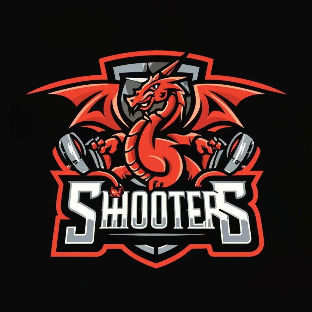 logo, dragon, with the text "TMO SHOOTERS", typography, be used in Sports Fitness industry