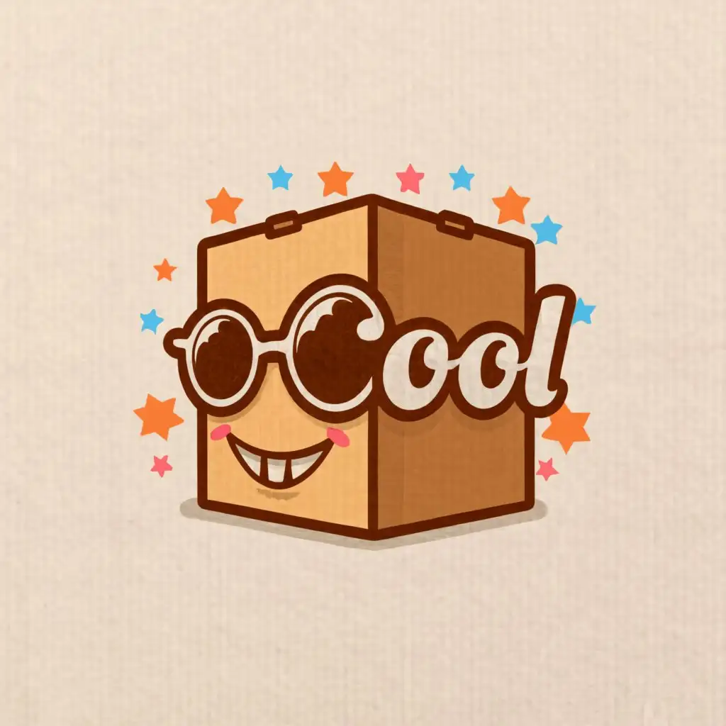 LOGO-Design-For-Cool-Stylish-Shipping-Box-with-Sunglasses-on-a-Starry-Background