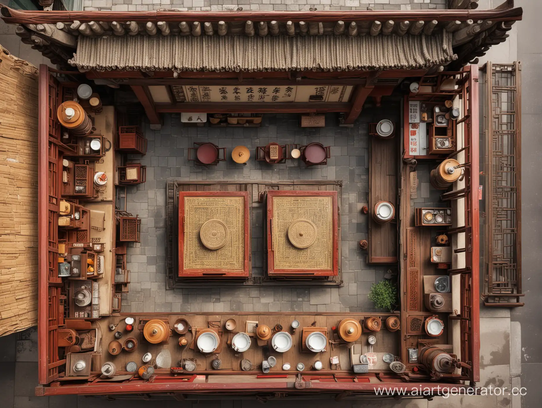 Traditional-Chinese-Tea-House-from-Above