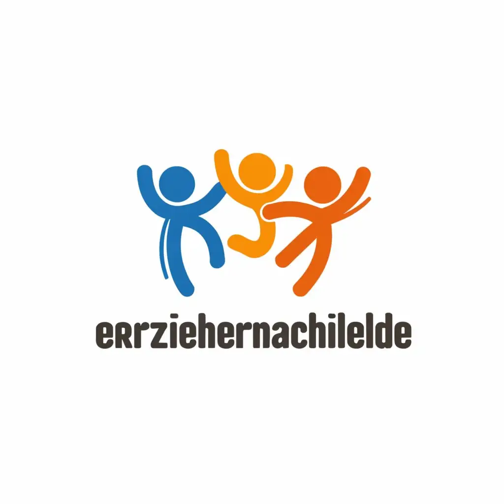 a logo design,with the text "erzieher-nachhilfe.de", main symbol:playing children,Minimalistic,be used in Education industry,clear background
