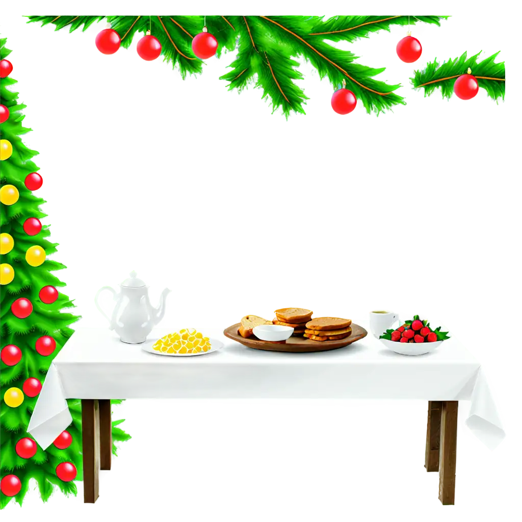 make breakfast buffet under the tree