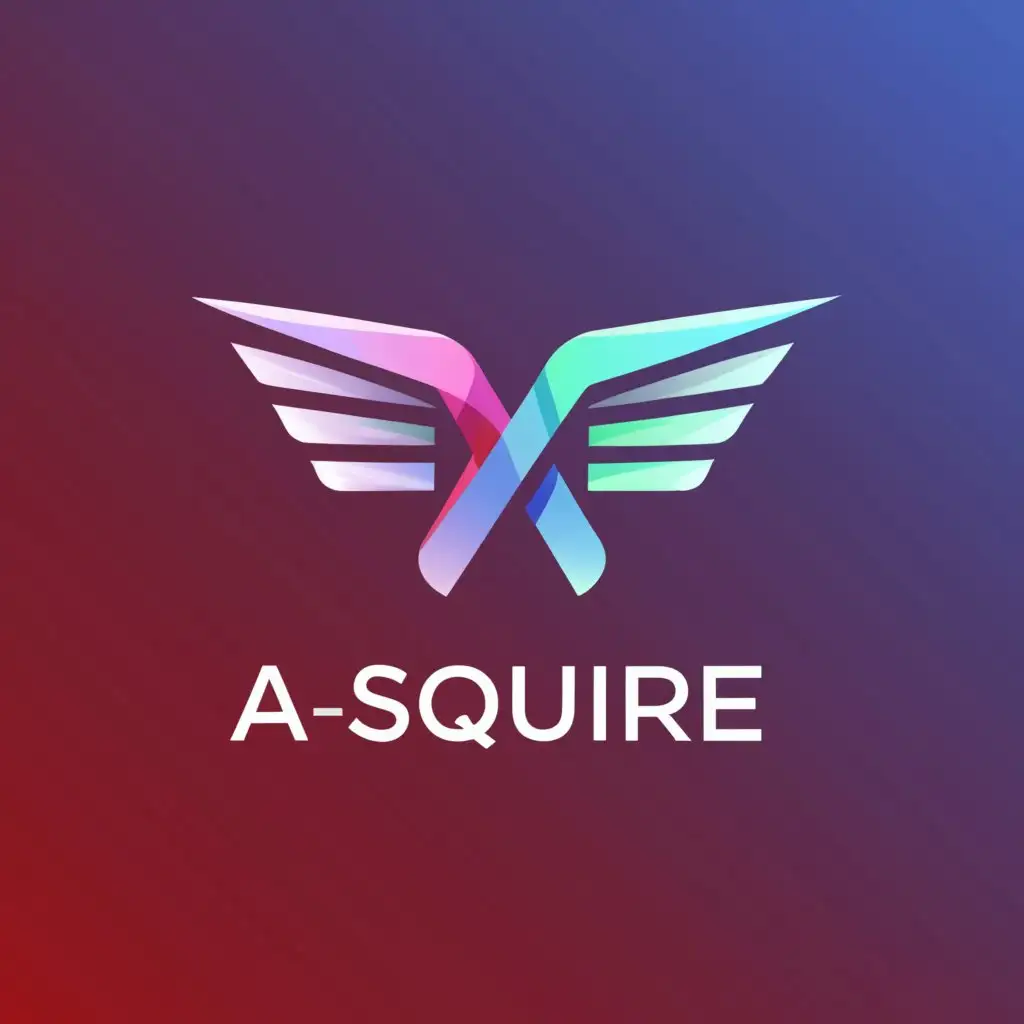 LOGO-Design-for-ASquare-Futuristic-Wings-Symbol-with-Attractive-Creative-Typography-on-a-Clear-Background