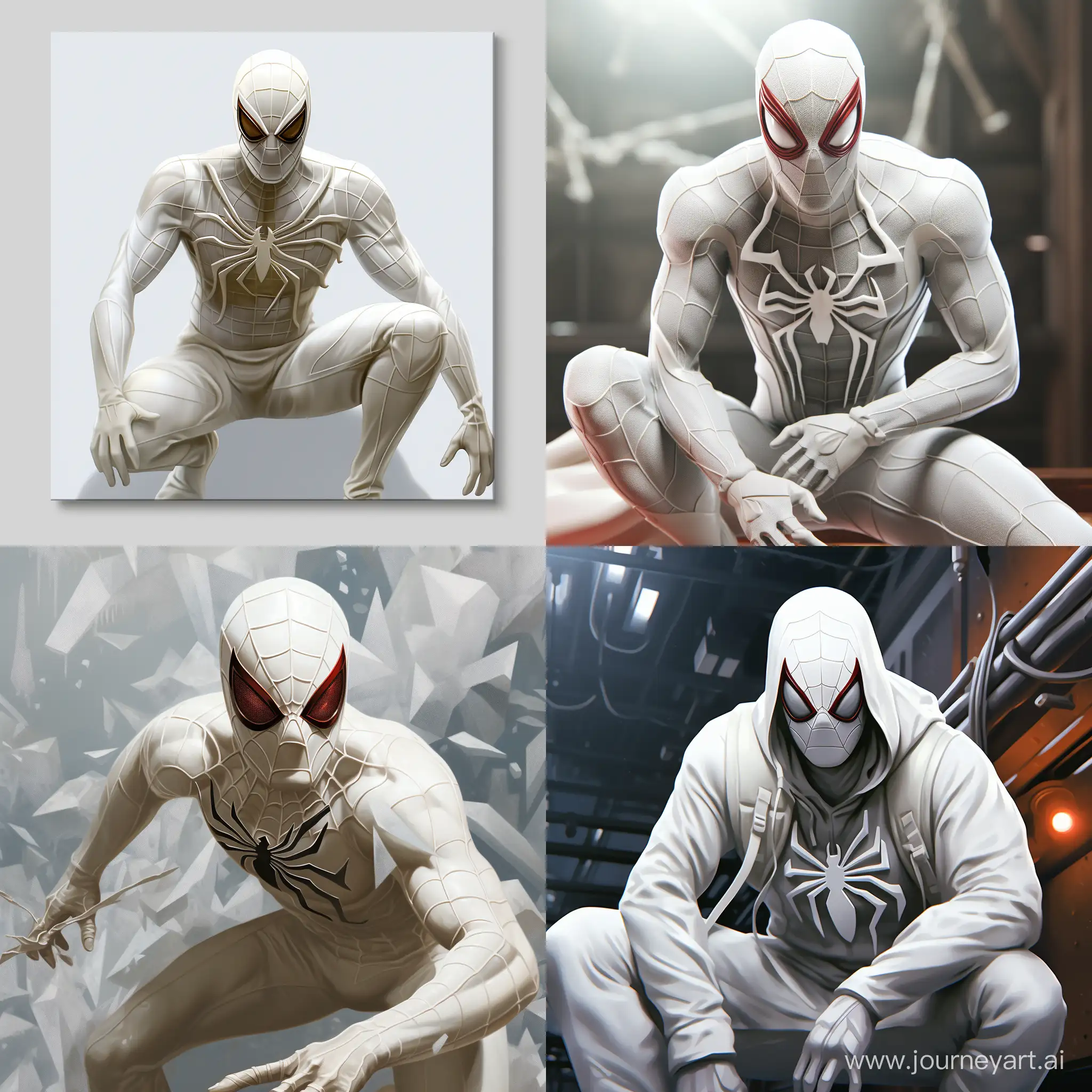 SpiderMan-in-White-A-Dynamic-Arachnid-Adventure
