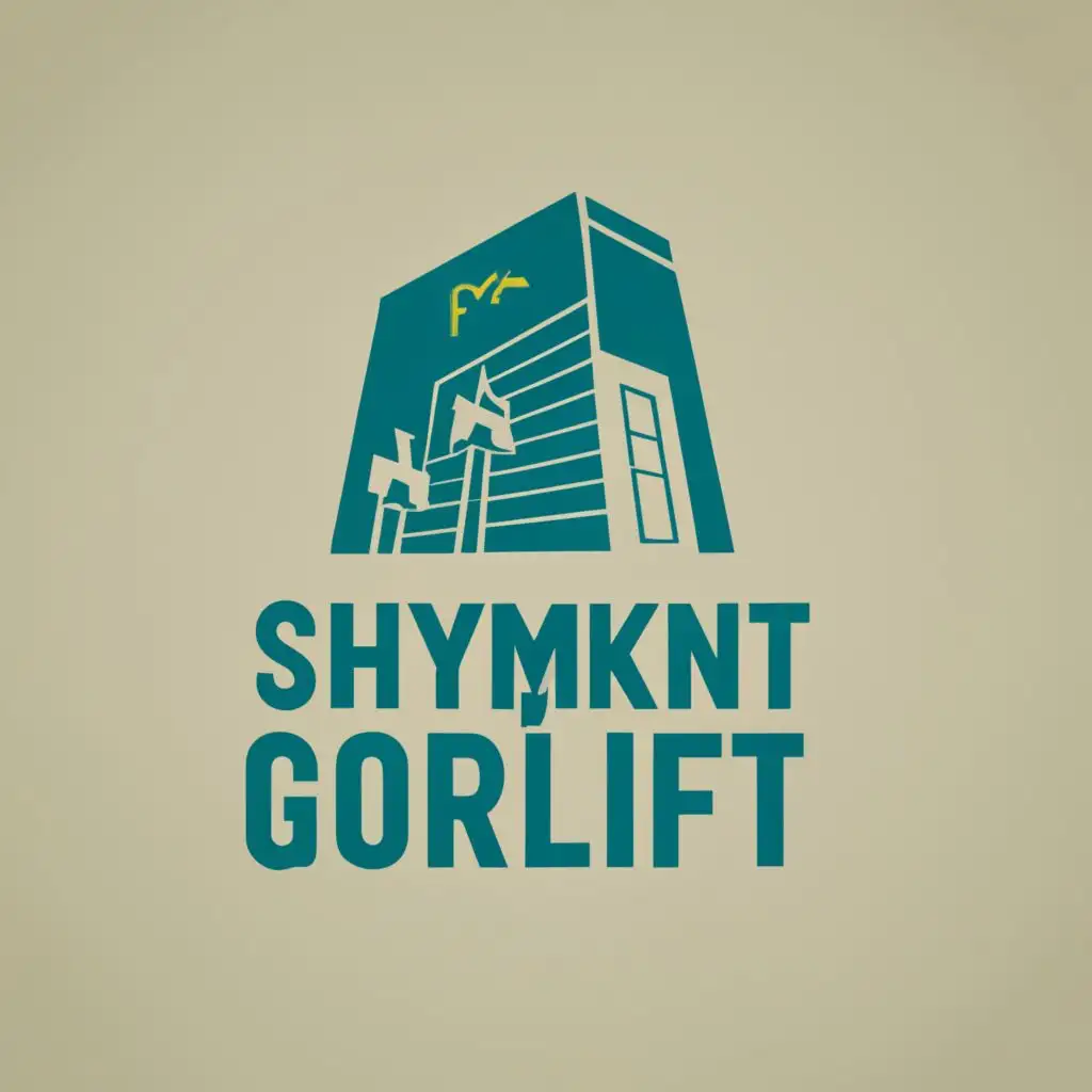 logo, elevator service, with the text "Shymkent GorLift", typography