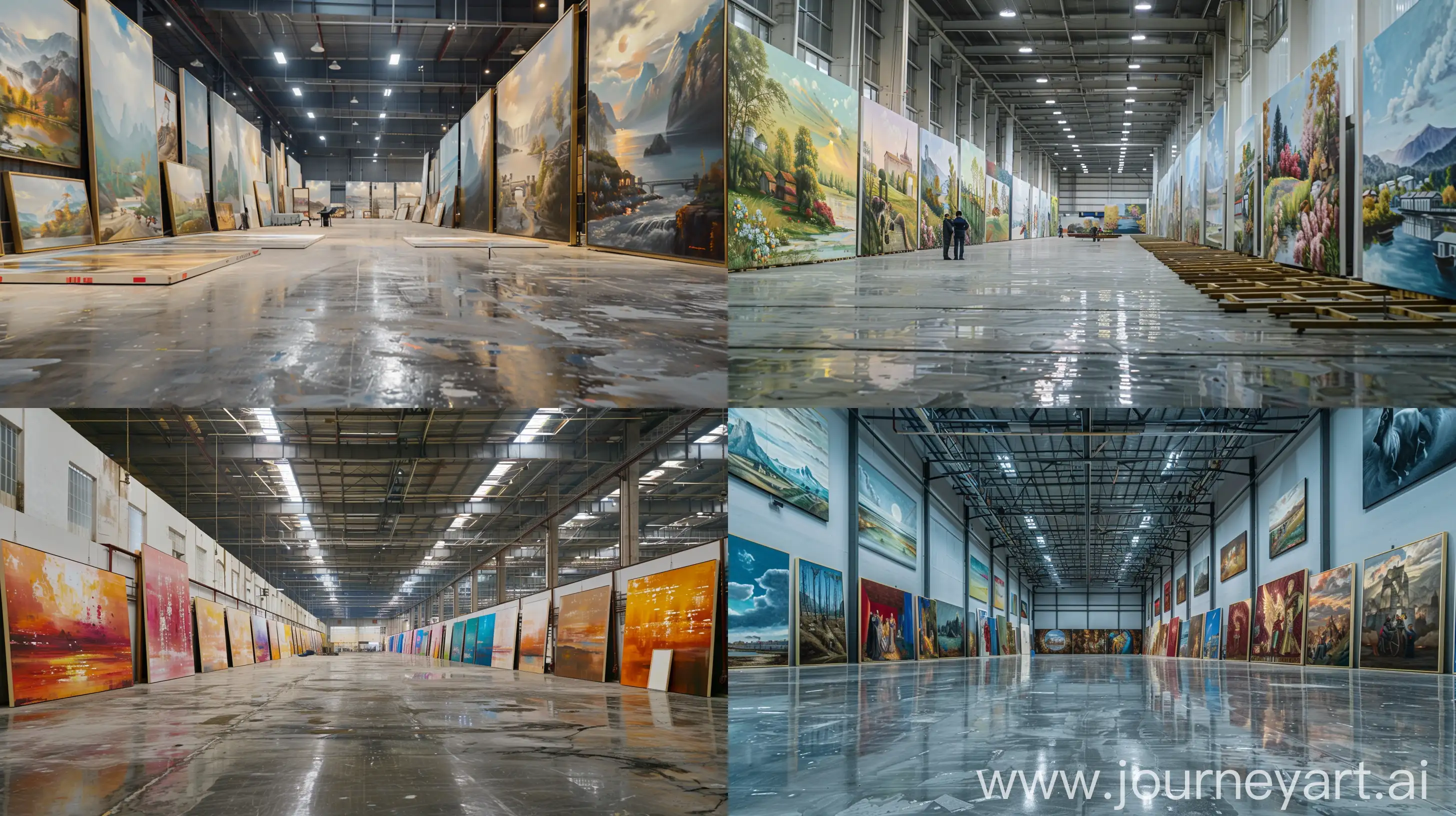 Immersive-HandPainted-Oil-Paintings-in-a-Spacious-Factory-Setting