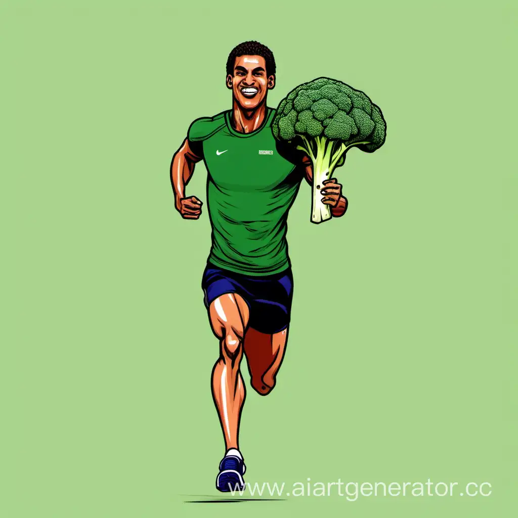 Olympian-Sprinting-with-Fresh-Broccoli-in-Hand