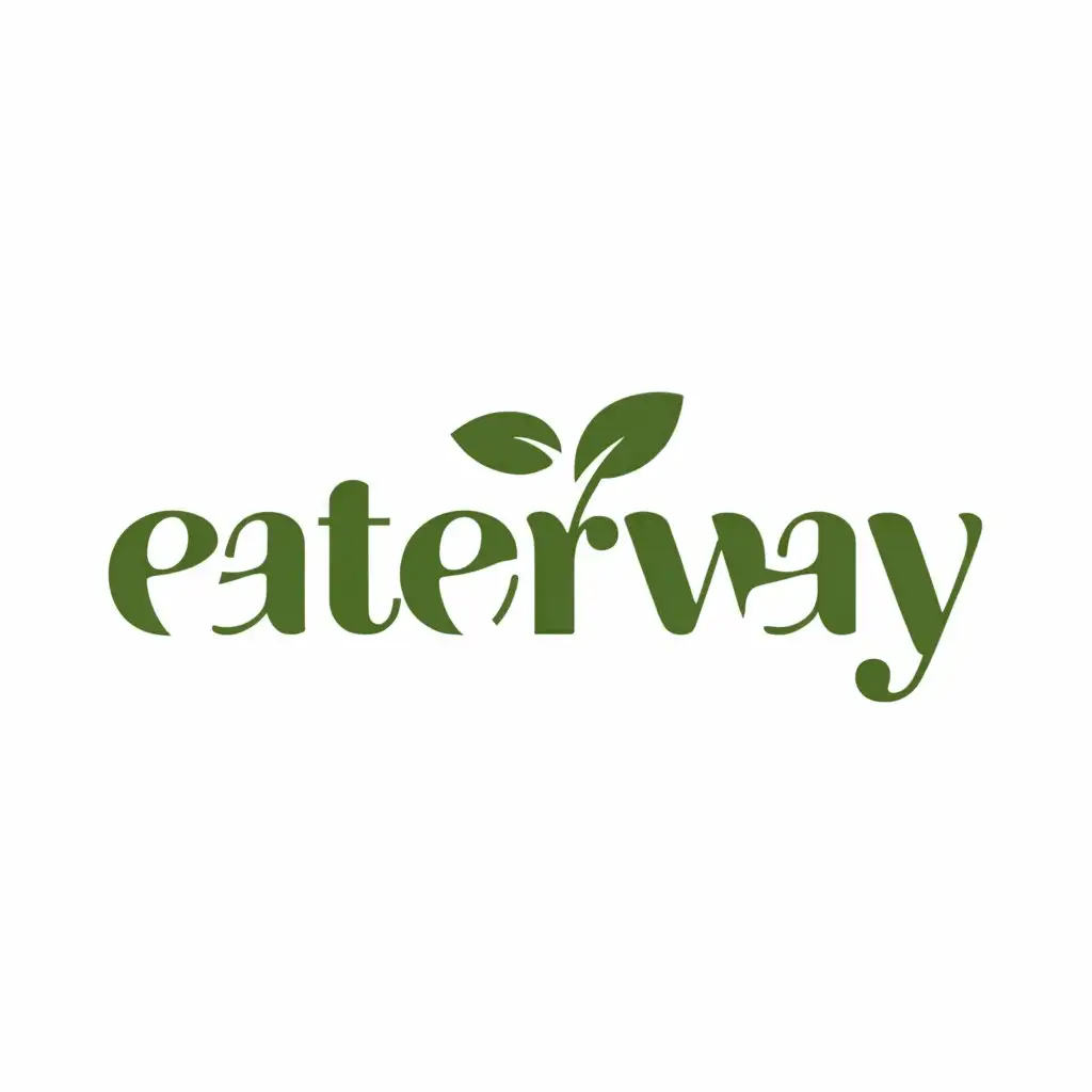 a logo design,with the text "Eaterway", main symbol:just the text in green plant style,Minimalistic,clear background