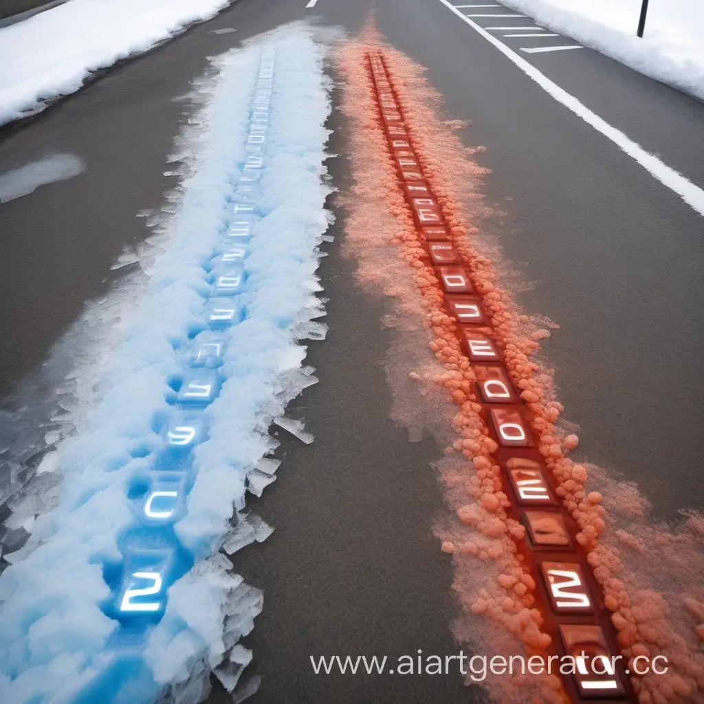 Contrasting-Pavement-Temperatures-Cold-and-Hot-Temperature-Indicators-on-Road