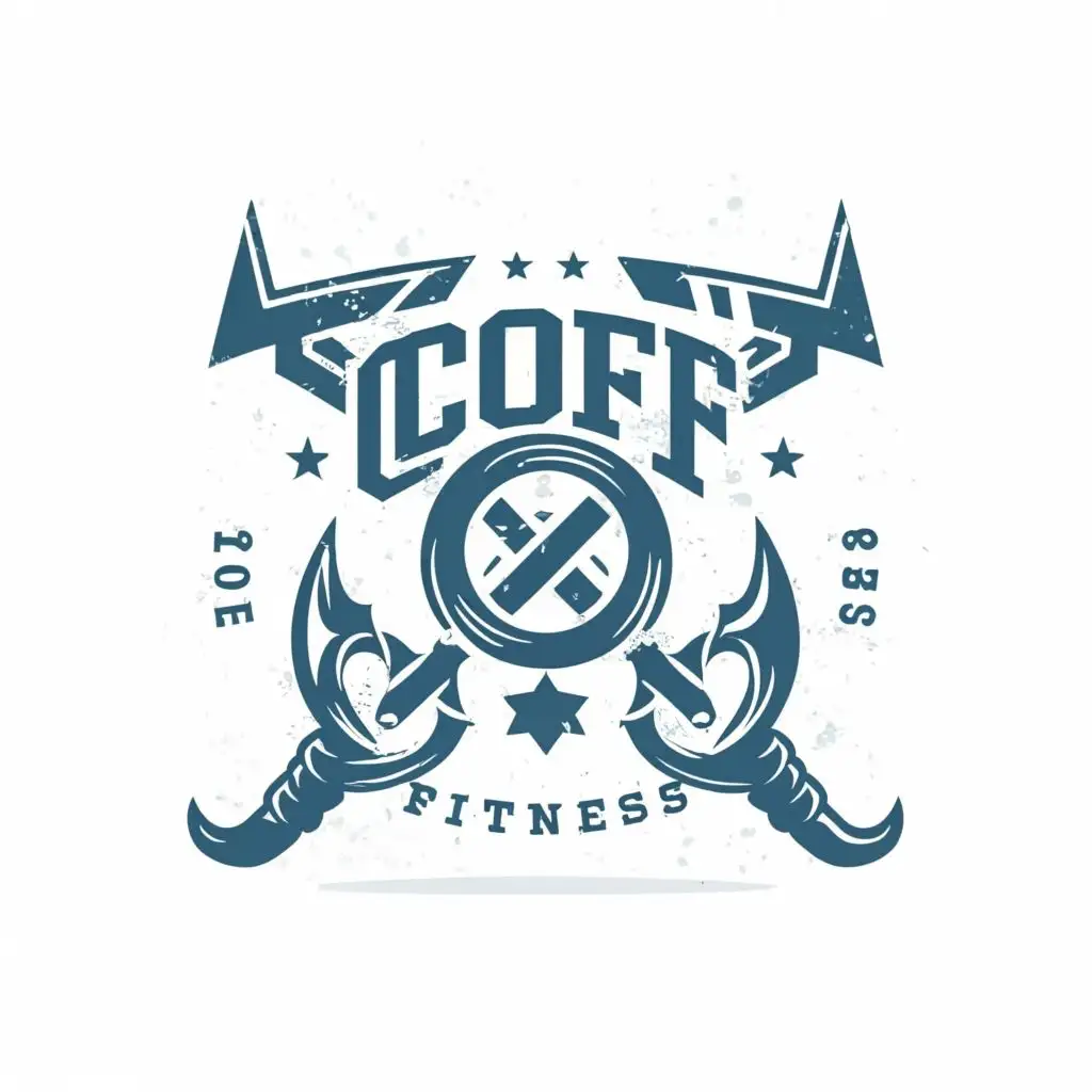 logo, Trident, with the text "COF", typography, be used in Sports Fitness industry