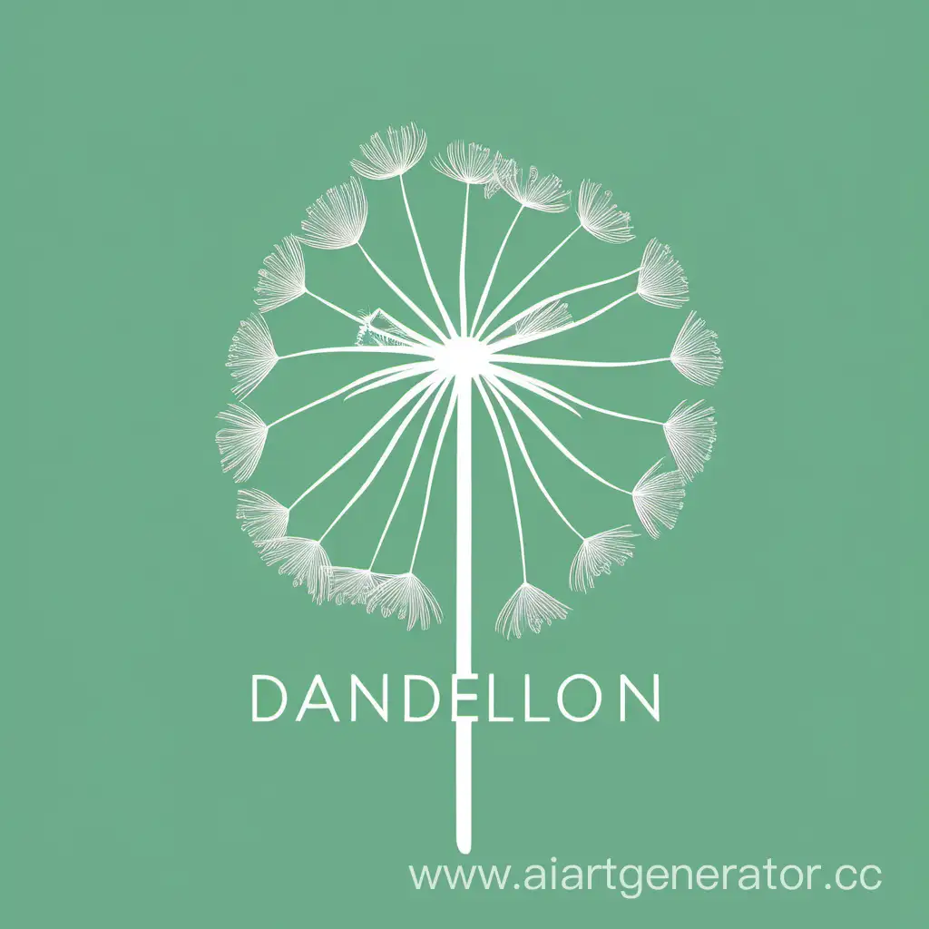 Bright-Dandelion-Logo-Design-on-Vibrant-Blue-Background