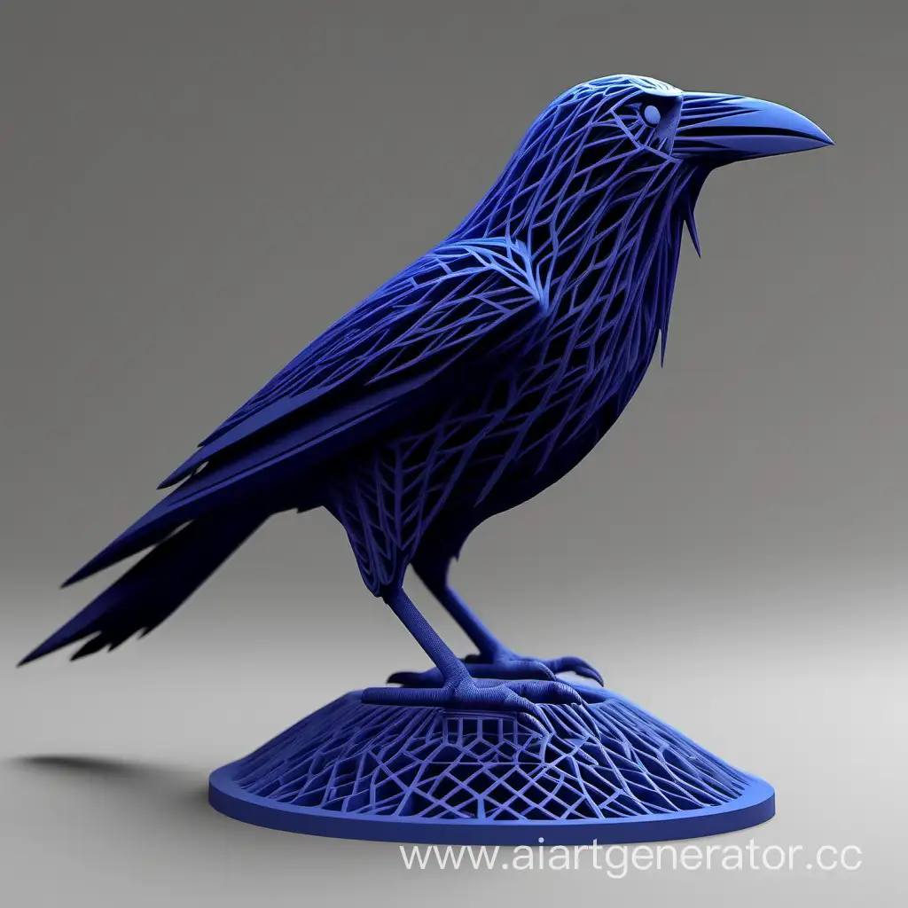 Intricate-3DPrinted-Raven-Sculpture