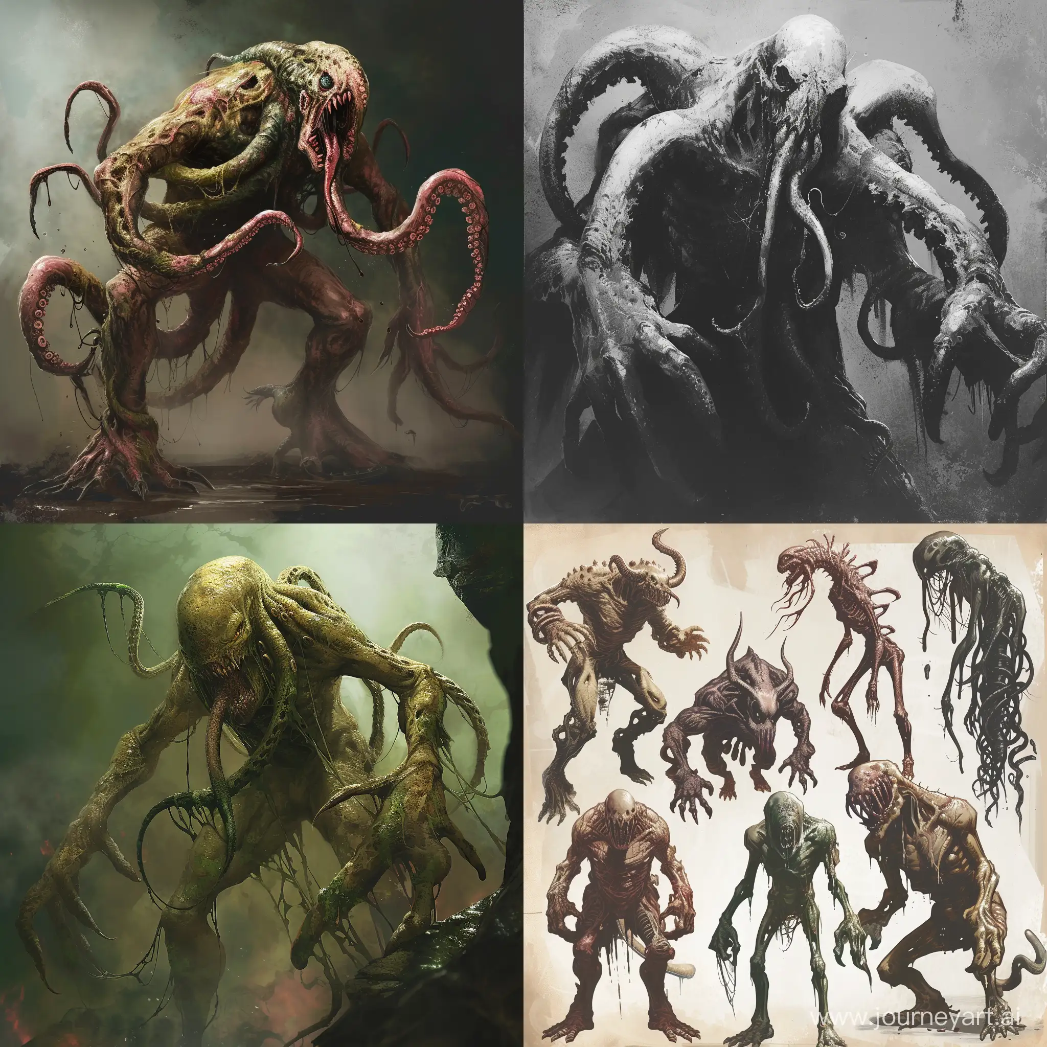 monsters in the style of Phillips Lovecraft