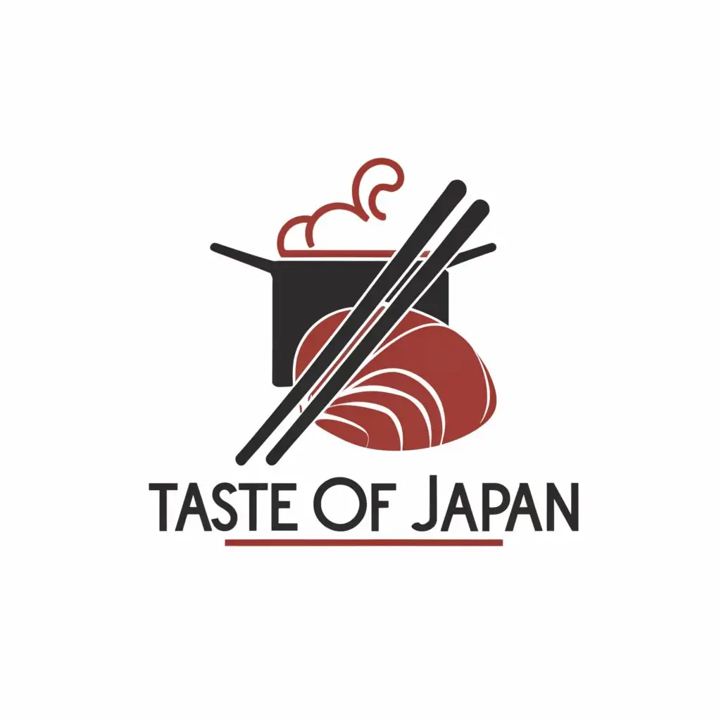 a logo design,with the text "taste of japan", main symbol:Japanese food,Moderate,clear background