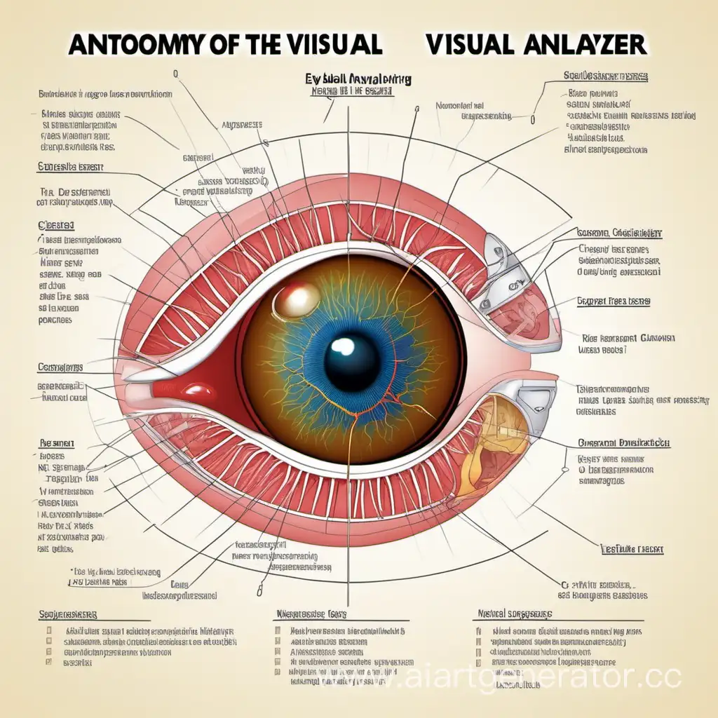 анатомия зрительного анализатора, глазного яблока, схема