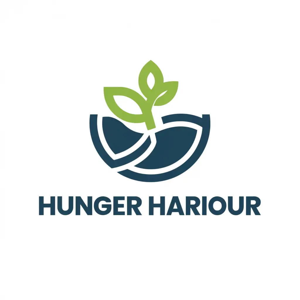 a logo design,with the text "Hunger Harbour", main symbol:food waste and food insecurity. It's a meaningful way to use technology to make a positive impact on both the environment and people's lives.,Moderate,be used in Restaurant industry,clear background