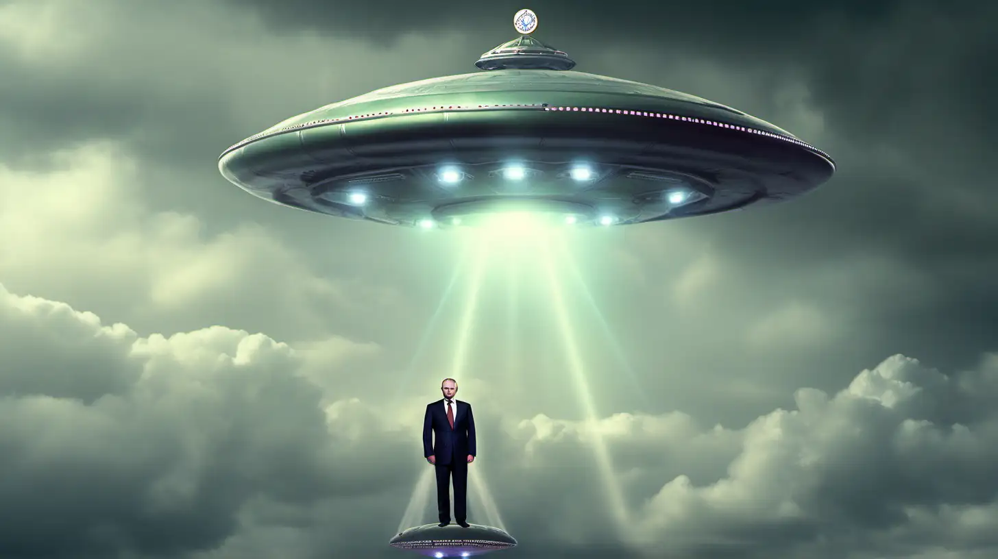 Vladimir Putin atop Extraterrestrial Craft Political Leaders Unusual Stance