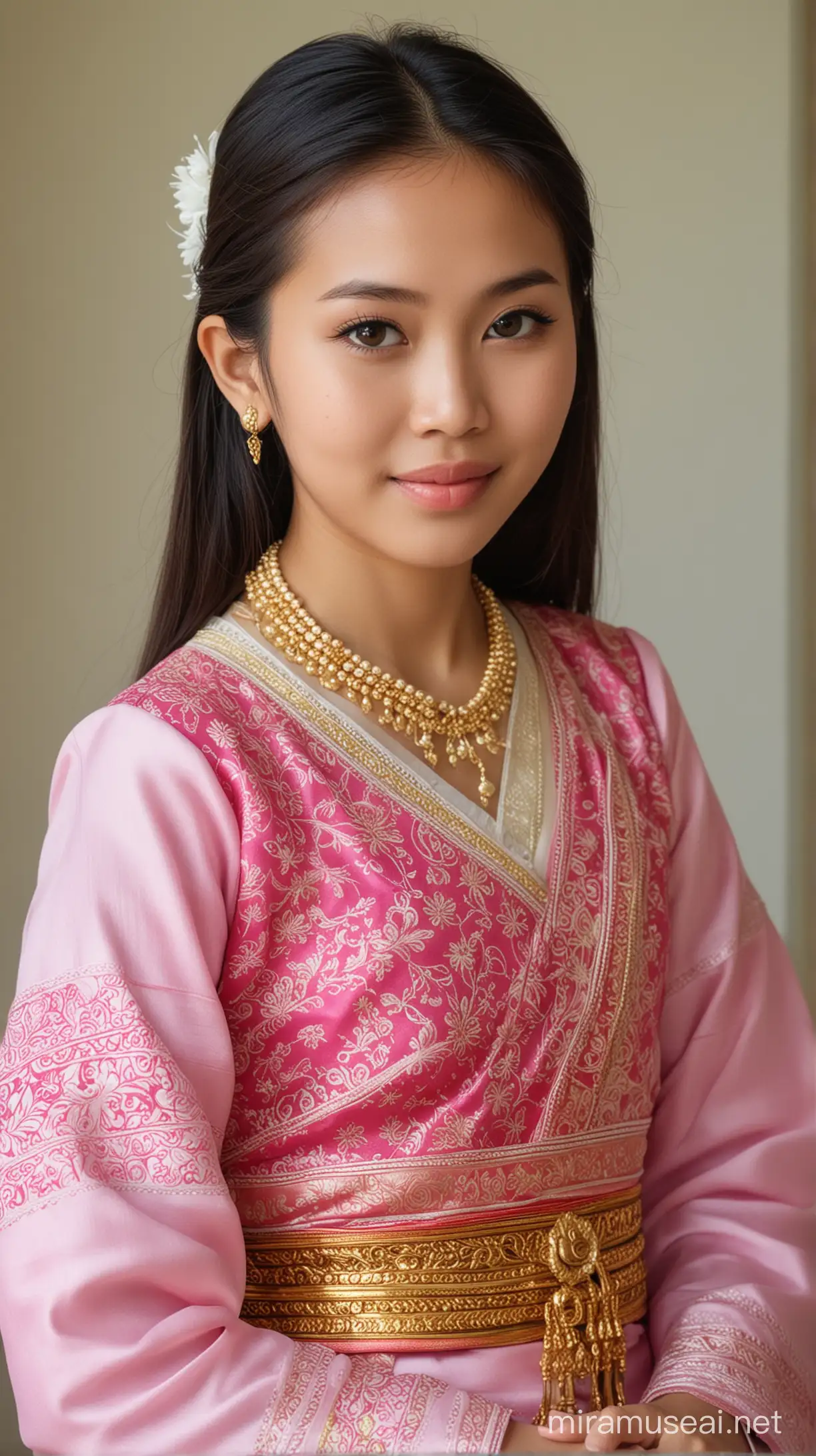 Traditional Thai Girl in Elegant Attire