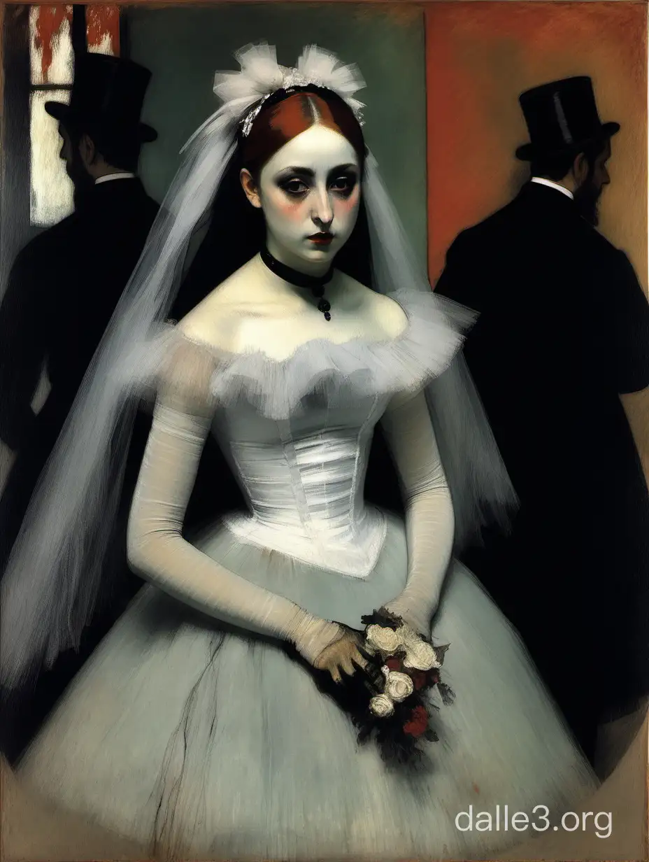degas painting of a goth bride