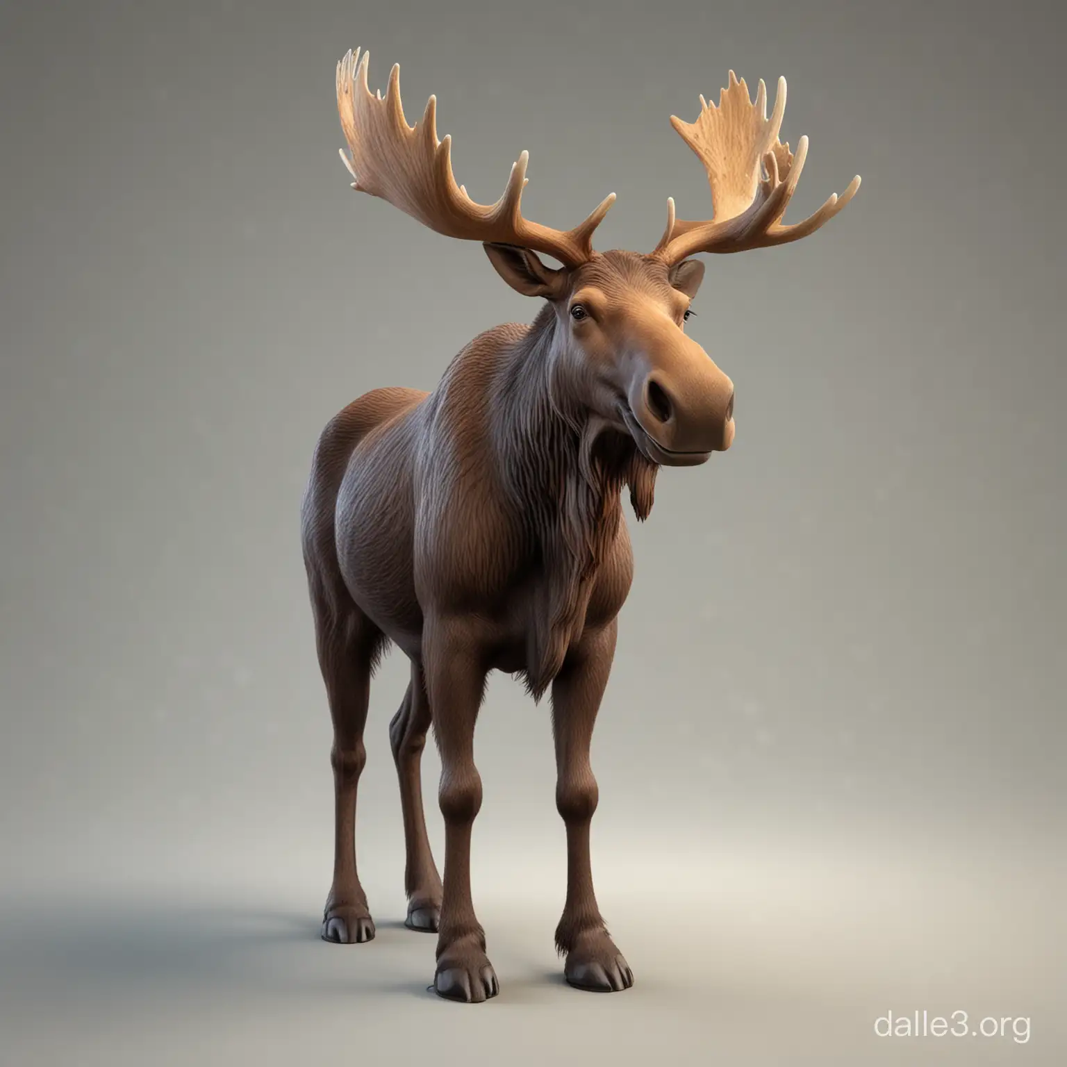 Playful 3D Moose Avatar in Virtual Environment | Dalle3 AI