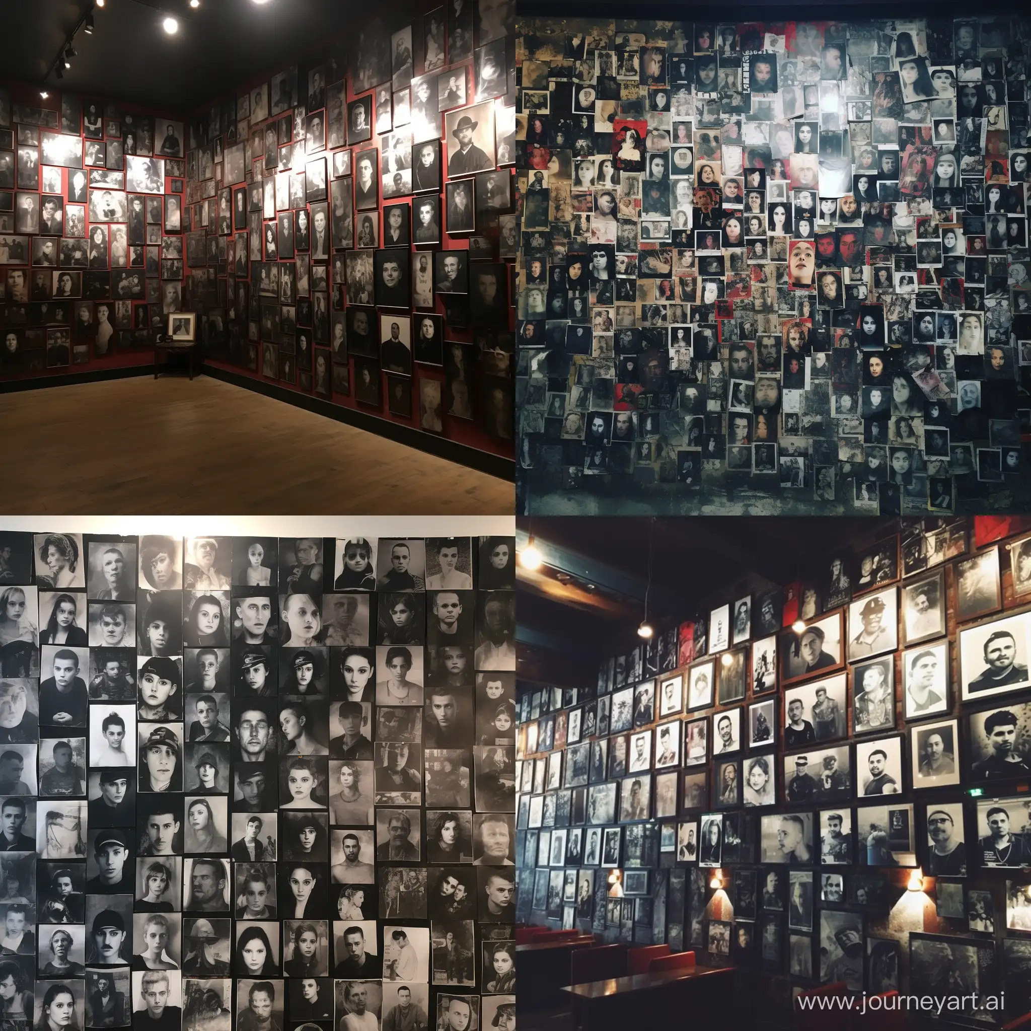 Стена с фотографиями преступников