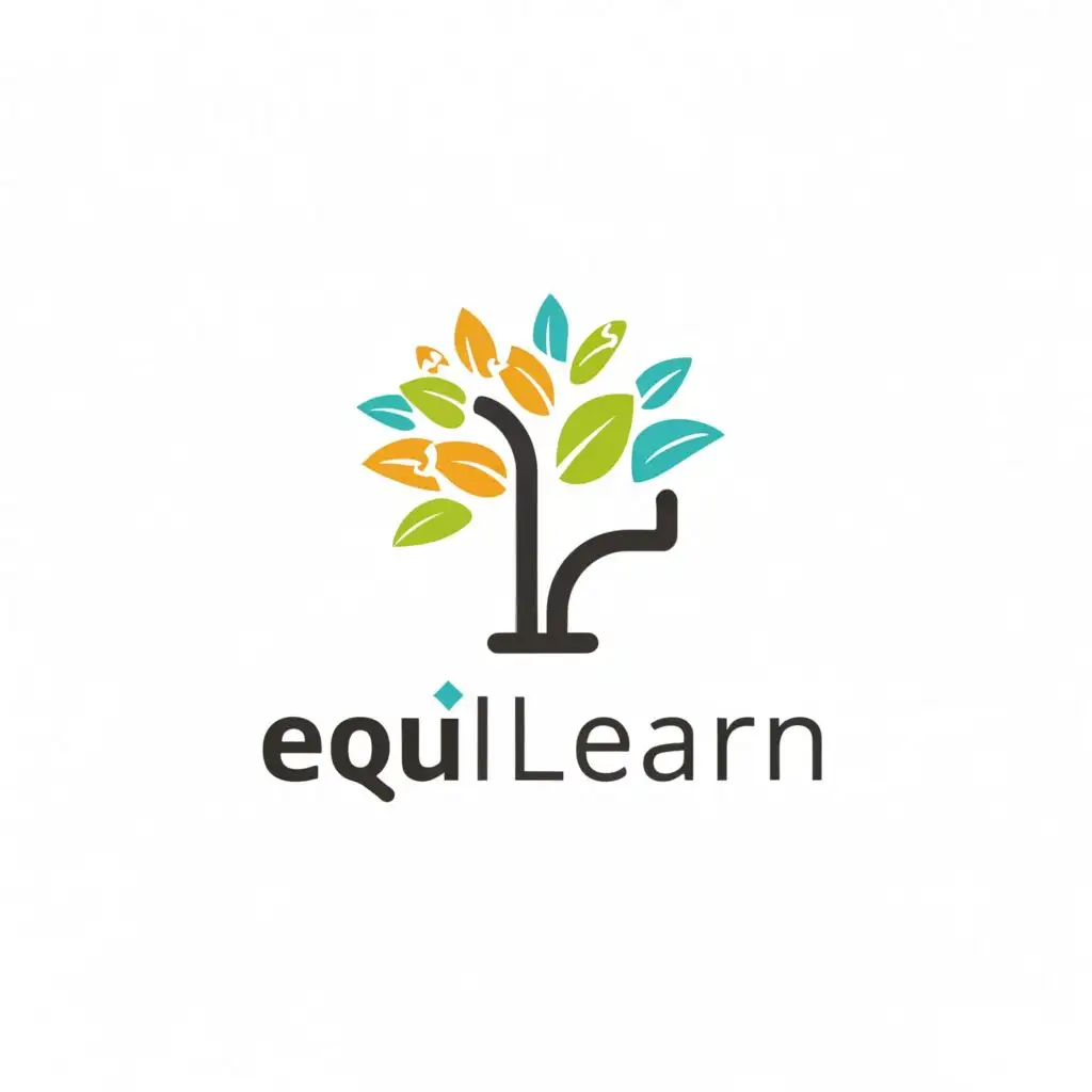 a logo design,with the text "EquiLearn", main symbol:book or tree,Moderate,be used in Education industry,clear background